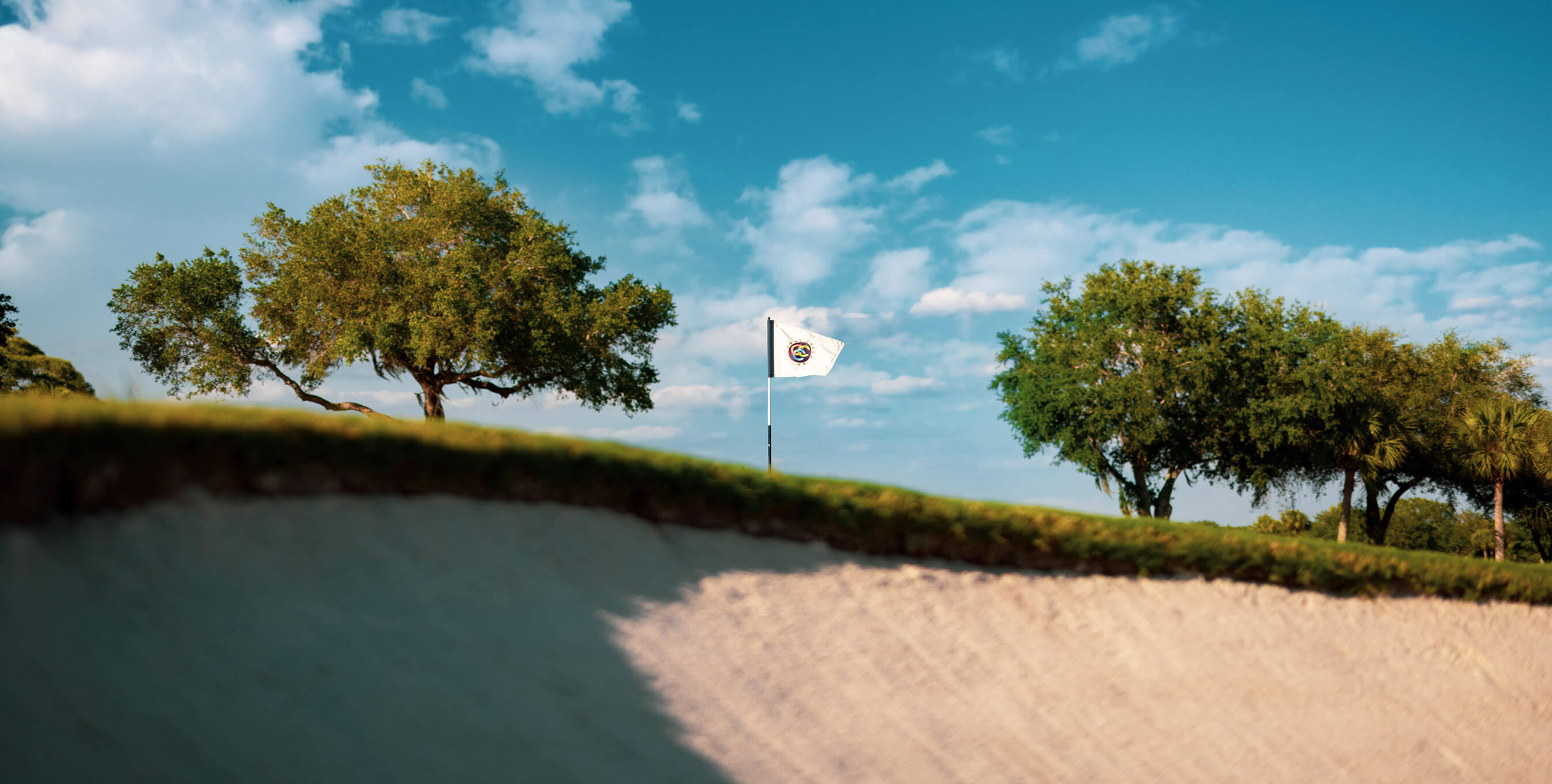 golf flag on course